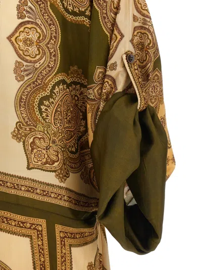 Zimmermann Mahon Paisley Print Habutai Silk Maxi Dress In Green