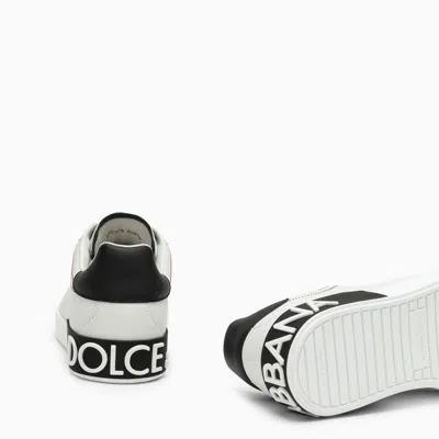 Dolce & Gabbana Calfskin Nappa Portofino Sneakers For Men In White