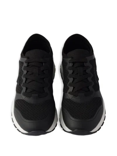 Prada Mesh Panel Sneakers Rubber Sole In Black