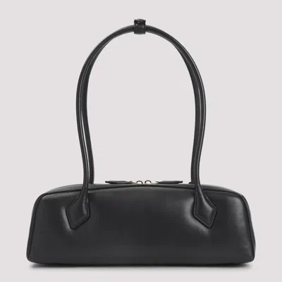 Alaïa Alaia Women Charcoal Suede Medium Le Teckel Shoulder Bag In Black