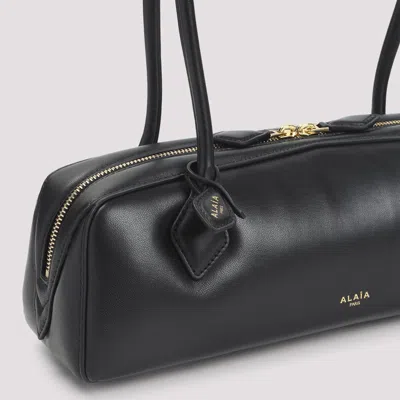 Alaïa Alaia Women Charcoal Suede Medium Le Teckel Shoulder Bag In Black