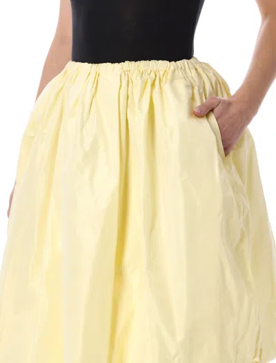 Prada Voluminous Taffeta Skirt Balloon Silhouette In Yellow