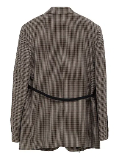 Balenciaga Tailored Wrap Jacket With Checkered Design For Women In Green