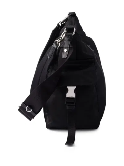 Prada Explore Triangle Logo Nylon Messenger Bag In Black