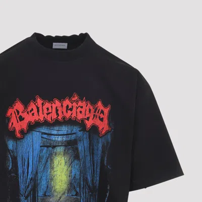 Balenciaga Cotton Salon De Couture Gothic T-shirt In Black