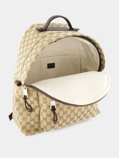 Gucci Medium Fabric Backpack In Neutral
