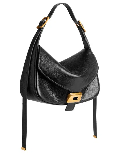 Balenciaga Womens Clicca Medium Shoulder Bag Adjustable In Black