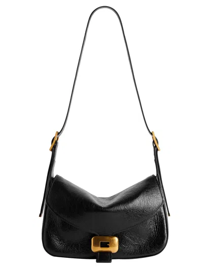 Balenciaga Womens Clicca Medium Shoulder Bag Adjustable In Black