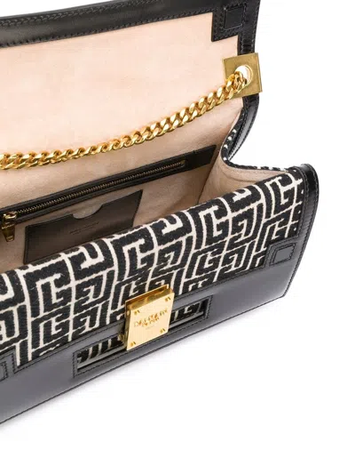 Balmain 1945 Medium-monogram Jacquard In Black