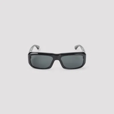 Saint Laurent Black Rectangular Sunglasses In Black