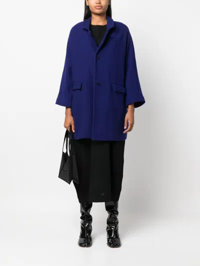 Daniela Gregis Oversized Double Coat In Blue