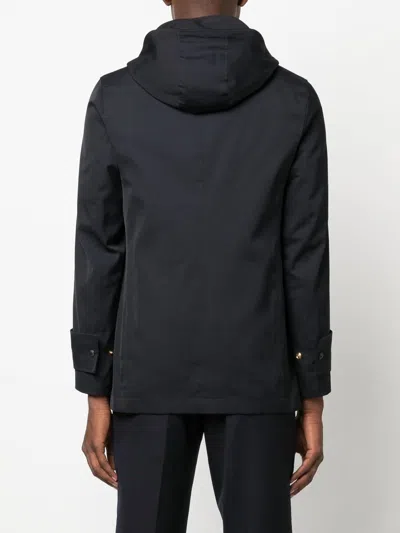 Thom Browne Blue Solid Hood Jacket In Blue