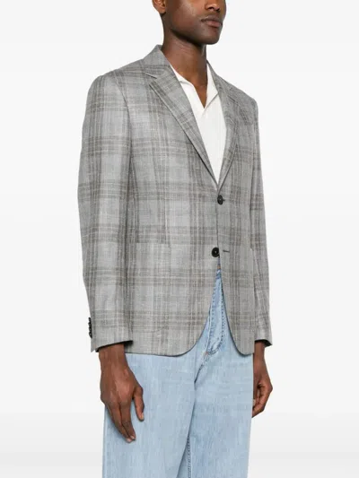 Zegna Wool And Silk Blend Jacket In Multi