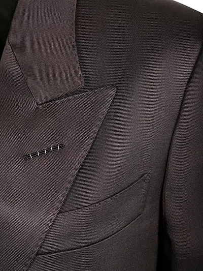 Tom Ford Double-breasted Blazer With Structured Shoulders In Black