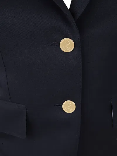 Thom Browne Single Breasted Cropped Jacket In 120s Wool In Black