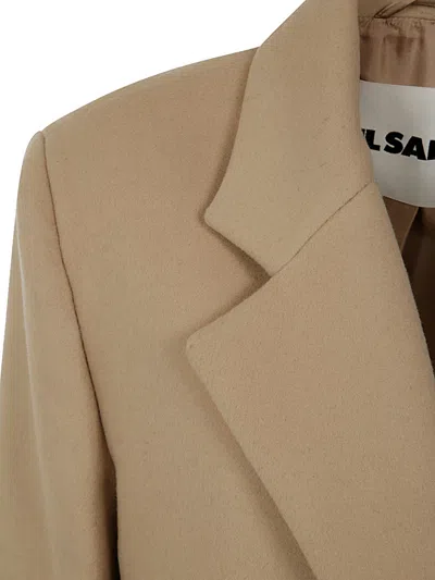 Jil Sander Short Double Breasted Tailor Made Crombie In Neutral