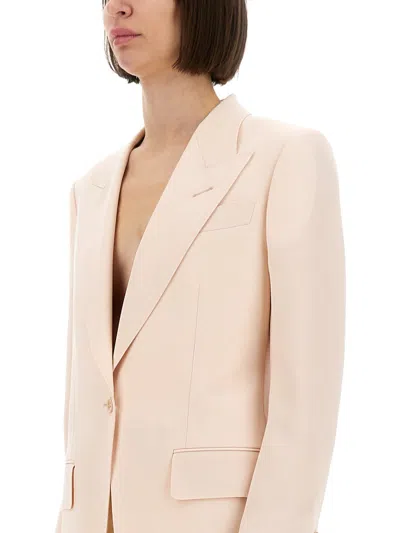 Tom Ford Single Breasted Wool Jacket In Brown