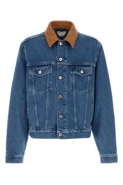 Bottega Veneta Denim Jacket Front Pockets Long Sleeves Collar In Blue