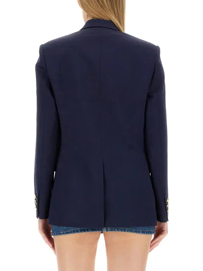 Versace Double-breasted Blazer In Black