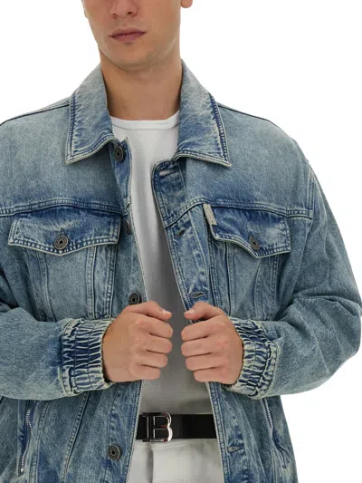 Balmain Cotton Denim Jacket In Multi