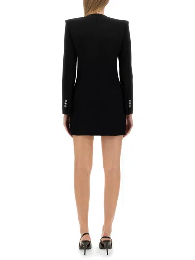 Versace Hourglass Grain-de-poudre Minidress In Black