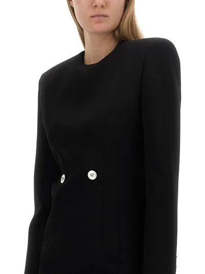 Versace Hourglass Grain-de-poudre Minidress In Black