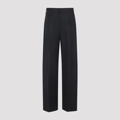 Prada Anthracite Grey Wool Pants In Black