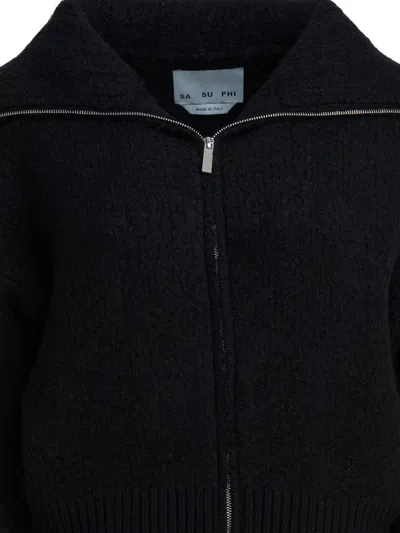 Sa Su Phi Cashmere-blend Bomber Jacket In Black