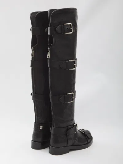 Dolce & Gabbana Women Black Leather Boots, 4.5 Luxury Boots For Women Darveys