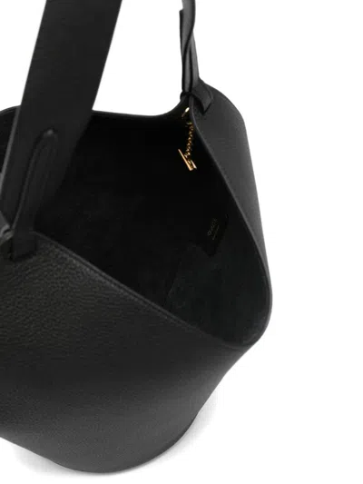 Khaite Mini Tote Handbag With Luxurious Calfskin In Black
