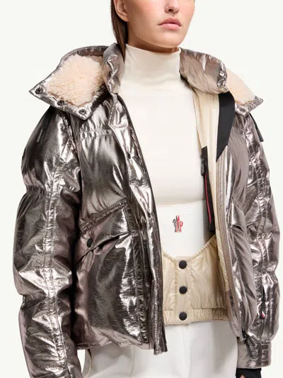 Moncler Calaque Down Jacket In Metallic