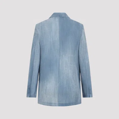 Ermanno Scervino Tailored Polyester Blazer Jacket Notch Lapel In Blue