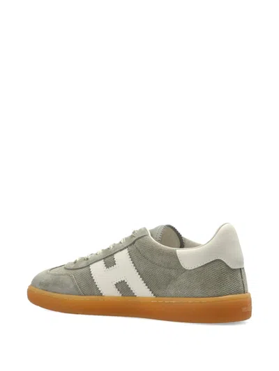 Hogan Neutrals Cool Side Stitched Logo Suede Sneakers In Multi
