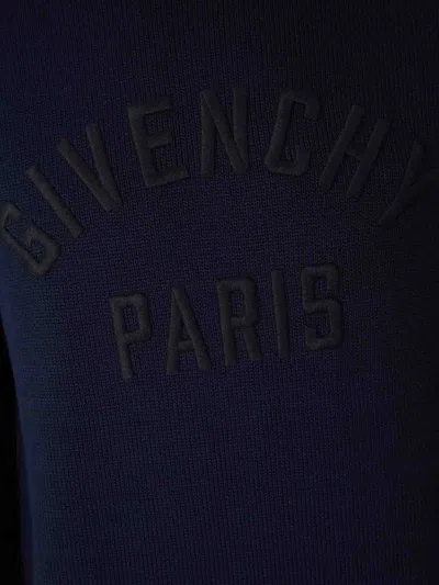 Givenchy Dark Navy Blue Cotton Pullover In Blue
