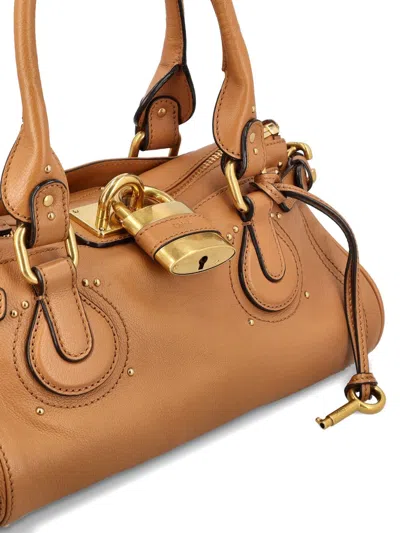 Chloé Paddington Brown Handbag With Two Top Handles And Padlock On The Front In Leather Woman In Brown
