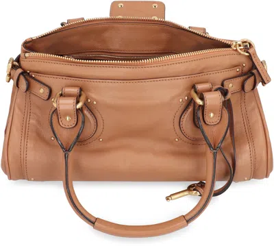 Chloé Paddington Brown Handbag With Two Top Handles And Padlock On The Front In Leather Woman In Brown