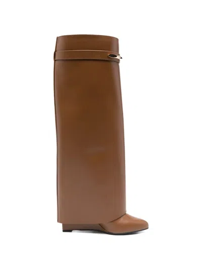 Givenchy Brown Leather Boots In Brown