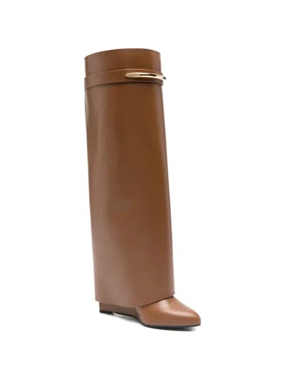 Givenchy Brown Leather Boots In Brown