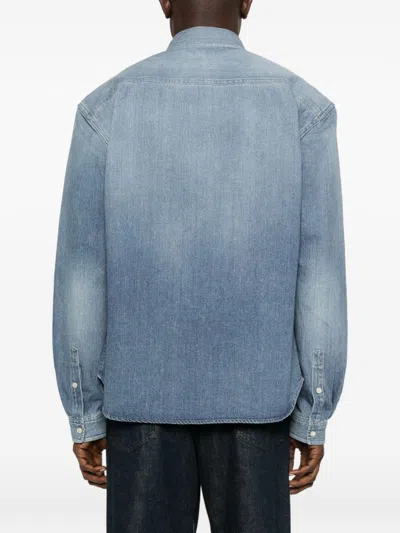 Saint Laurent Logo Button Closure Cotton In Multi
