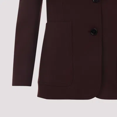 Chloé Suits Sigle Breasted Blazer Jackets Bordeaux In Burgundy