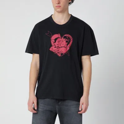 Our Legacy Mens Love Story Print Loose Love Graphic-print Cotton T-shirt In Black