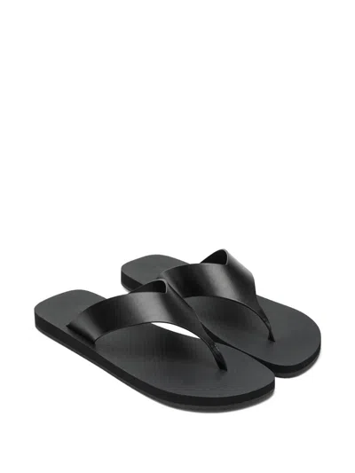 The Row Dune Classic Leather Thong Sandals In White