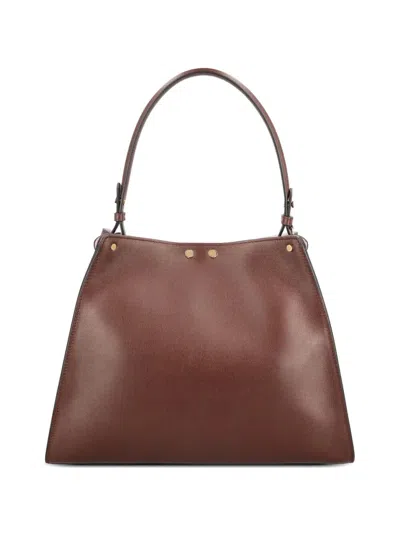 Fendi Brown Way Medium Shoulder Bag In Burgundy