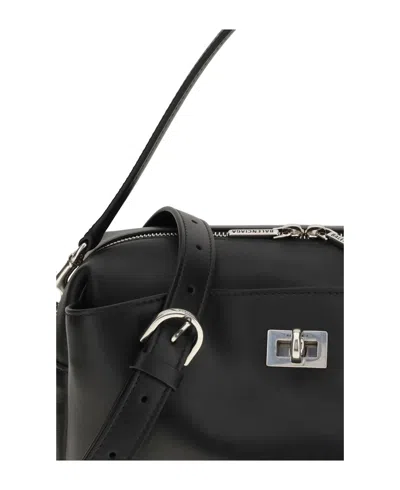 Balenciaga Rectangular Leather Handbag Top Handle In Black