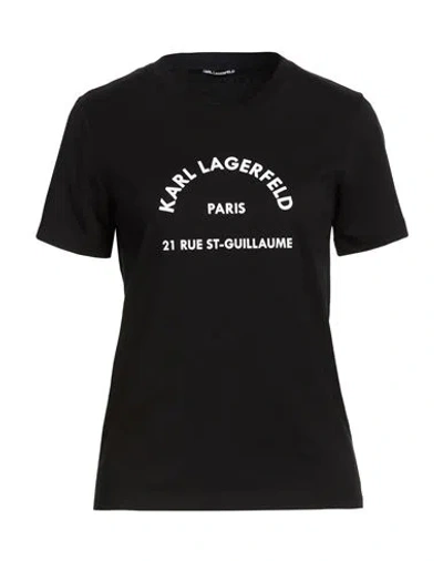 Karl Lagerfeld Rue St-guillaume Glitter T-shirt In Black
