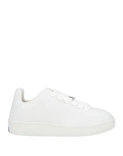 Burberry Low-top Sneakers In Box Leather In White