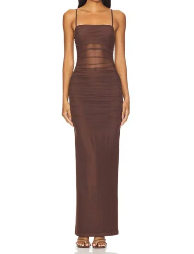 Superdown Celeste Maxi Dress In Chocolate Brown