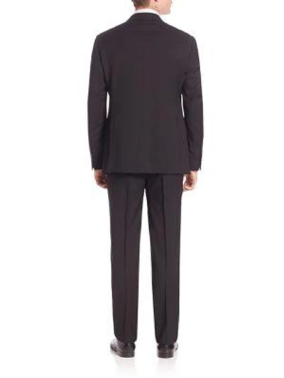 Shop Armani Collezioni Classic Solid Suit In Black