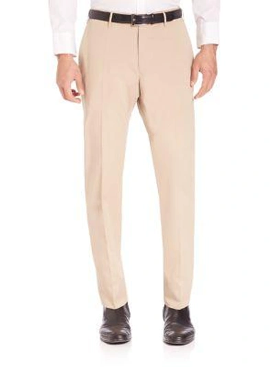 Shop Incotex Men's Dressy Cotton Pants In Tan