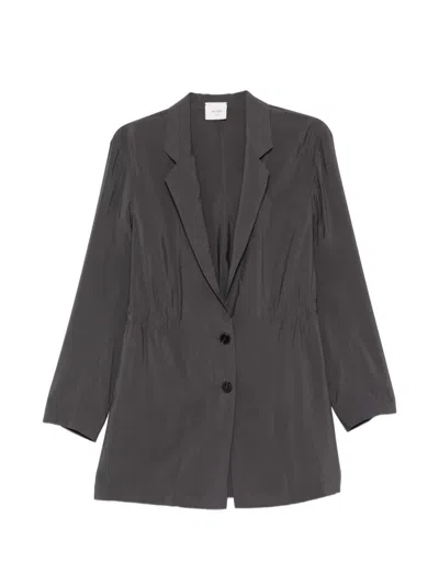 Alysi Single-breasted Blazer Jacket In Gray
